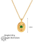 18K Gold Patterned Pendant Necklace - QH Clothing