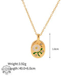 18K Gold Patterned Pendant Necklace - QH Clothing