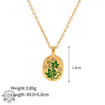 18K Gold Patterned Pendant Necklace - QH Clothing