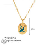 18K Gold Patterned Pendant Necklace - QH Clothing