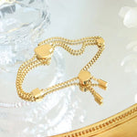 18K Gold Peach Heart Bracelet - QH Clothing