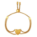 18K Gold Peach Heart Bracelet - QH Clothing