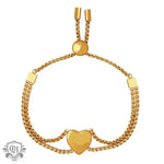 18K Gold Peach Heart Bracelet - QH Clothing