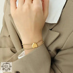 18K Gold Peach Heart Bracelet - QH Clothing