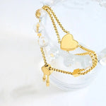 18K Gold Peach Heart Bracelet - QH Clothing