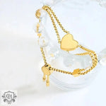 18K Gold Peach Heart Bracelet - QH Clothing