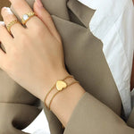 18K Gold Peach Heart Bracelet - QH Clothing