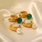 18K Gold Pearl Drop Earrings - QH Clothing