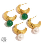 18K Gold Pearl Drop Earrings - QH Clothing