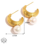 18K Gold Pearl Drop Earrings - QH Clothing