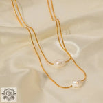 18K Gold Pearl Fusion Necklace - QH Clothing