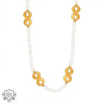 18K Gold Pearl & Infinity Design Necklace - QH Clothing