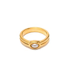 18K Gold Pearl Inlaid Ring - QH Clothing