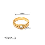 18K Gold Pearl Inlaid Ring - QH Clothing