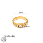 18K Gold Pearl Inlaid Ring - QH Clothing