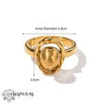 18K gold noble and elegant versatile ring inlaid with pearls - QH Clothing