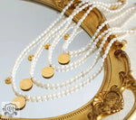 18K Gold Pearl Medallion Necklace - QH Clothing