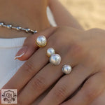 18K Gold Pearl Open Ring - QH Clothing