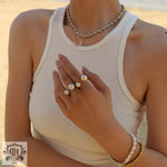 18K Gold Pearl Open Ring - QH Clothing