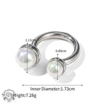 18K Gold Pearl Open Ring - QH Clothing