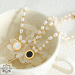 18K Gold Pearl & Pendant Necklace - QH Clothing