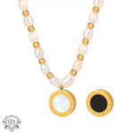 18K Gold Pearl & Pendant Necklace - QH Clothing