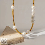 18K Gold Pearl Pendant Necklace - QH Clothing