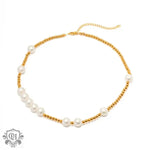 18K Gold Pearl Pendant Necklace - QH Clothing