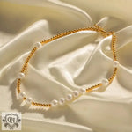 18K Gold Pearl Pendant Necklace - QH Clothing