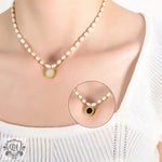 18K Gold Pearl & Pendant Necklace - QH Clothing