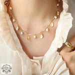 18K Gold Pearl & Pendant Tassel Necklace - QH Clothing