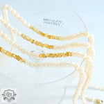 18K Gold Pearl Triangular Necklace - QH Clothing