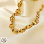 18K Gold Pig Nose Buckle Versatile Anklet - QH Clothing