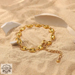 18K Gold Pig Nose Buckle Versatile Anklet - QH Clothing