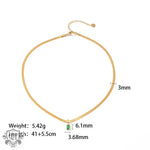 18K Gold Plated Baguette Zircon Pendant Necklace - QH Clothing