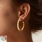 18K Gold-Plated C-Shaped Hoop Earrings - QH Clothing