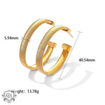 18K Gold-Plated C-Shaped Hoop Earrings - QH Clothing