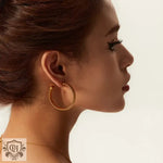 18K Gold-Plated C-Shaped Hoop Earrings - QH Clothing