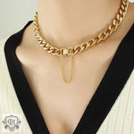 18K Gold Plated Chain Necklace & Bracelet - QH Clothing