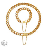 18K Gold Plated Chain Necklace & Bracelet - QH Clothing