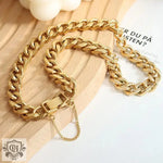 18K Gold Plated Chain Necklace & Bracelet - QH Clothing