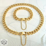 18K Gold Plated Chain Necklace & Bracelet - QH Clothing