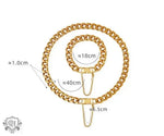 18K Gold Plated Chain Necklace & Bracelet - QH Clothing