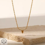 18K Gold-Plated Diamond Pendant Necklace - QH Clothing