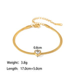 18K Gold Plated Green/White/Pink Heart Zircon Bracelet - QH Clothing