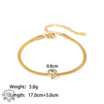 18K Gold Plated Green/White/Pink Heart Zircon Bracelet - QH Clothing