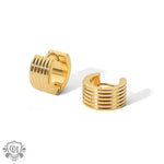 18K Gold Plated Rib Stud Earrings - QH Clothing