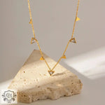 18K Gold-Plated Triangular Zircon Necklace - QH Clothing