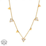 18K Gold-Plated Triangular Zircon Necklace - QH Clothing