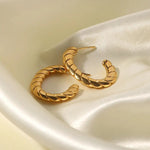 18K Gold-Plated Twisted Earrings - QH Clothing